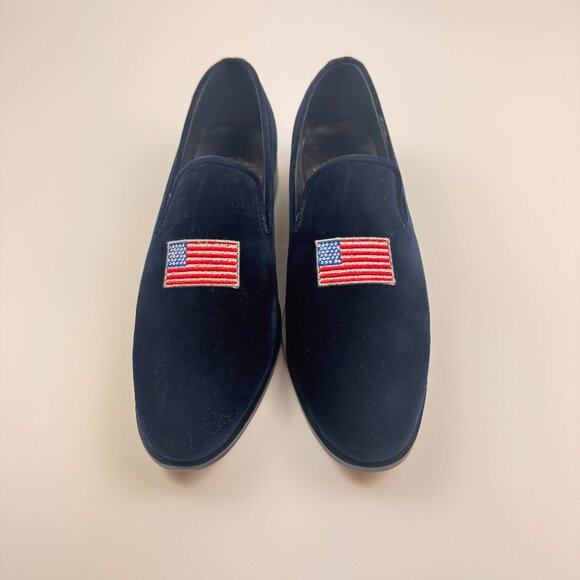 NWB Bown of London USA | Custom Blue Velvet Loafer - Mens Size 10.5 main image 4